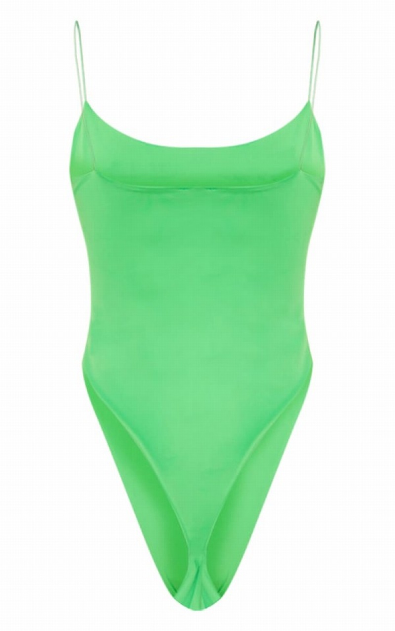 Costume De Baie Pretty Little Thing Cizme Inalte Slab Curea Basic Verzi | GVAZ86154