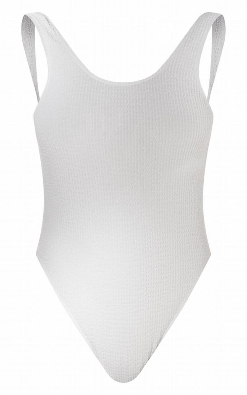 Costume De Baie Pretty Little Thing Crinkle Low Scoop Back Albi | RCSN49712