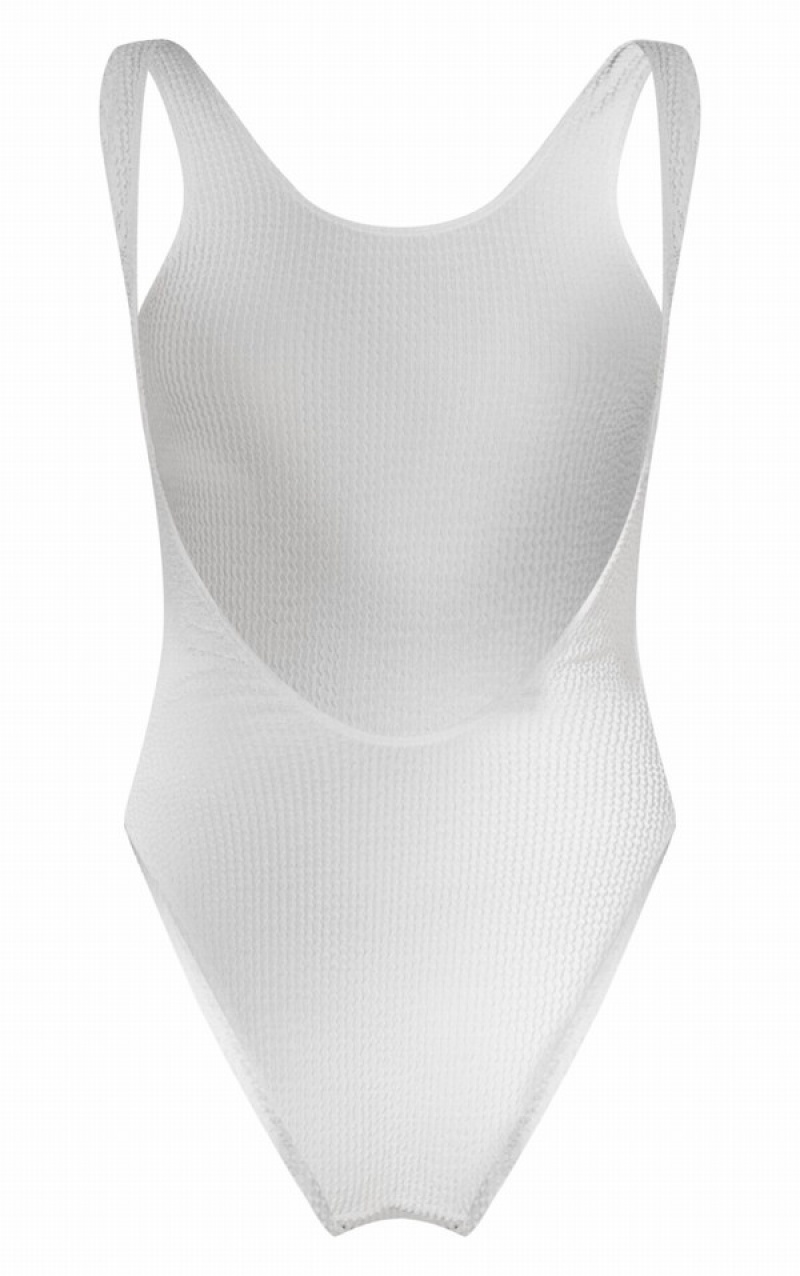 Costume De Baie Pretty Little Thing Crinkle Low Scoop Back Albi | RCSN49712