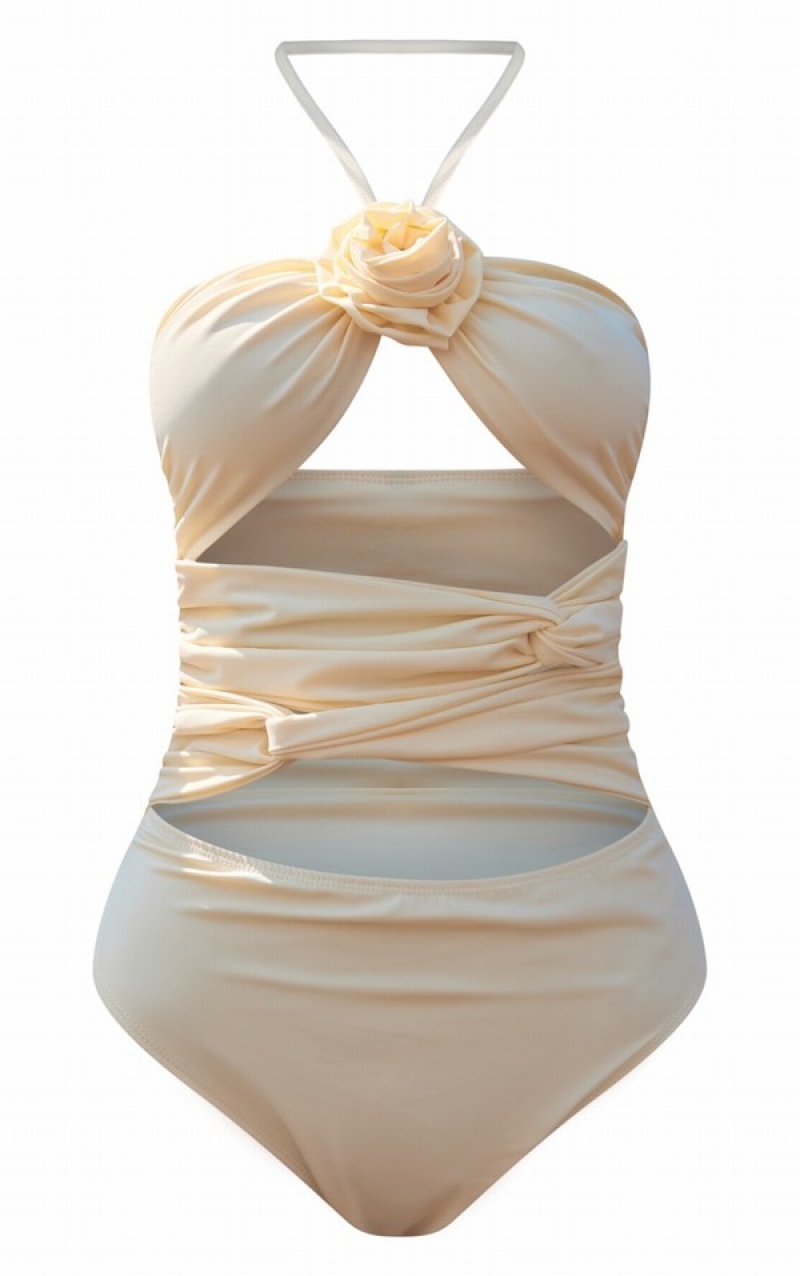 Costume De Baie Pretty Little Thing Flower Detail Albi | XDMC18430