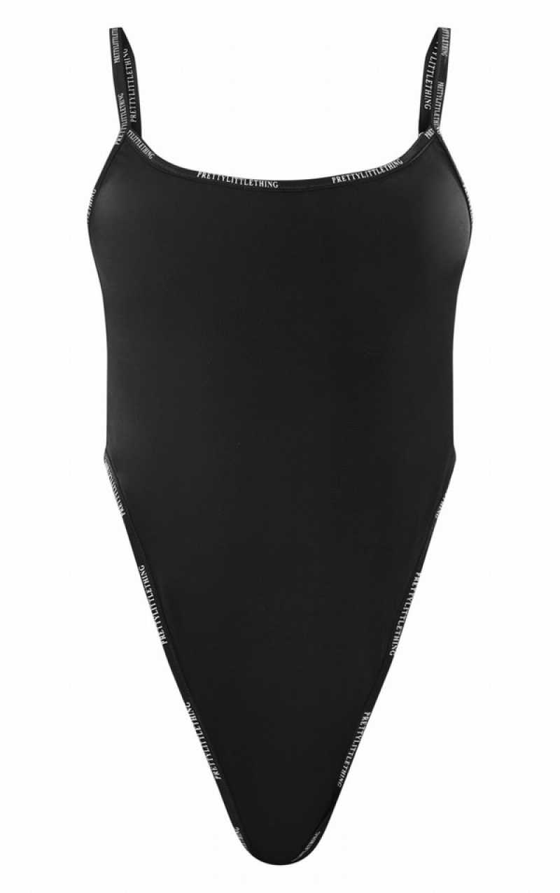 Costume De Baie Pretty Little Thing High Leg Negrii | BMEU75496