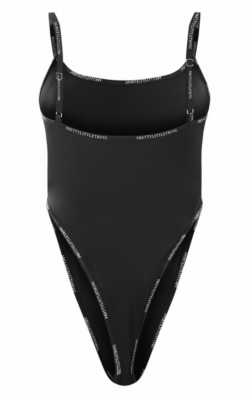 Costume De Baie Pretty Little Thing High Leg Negrii | BMEU75496