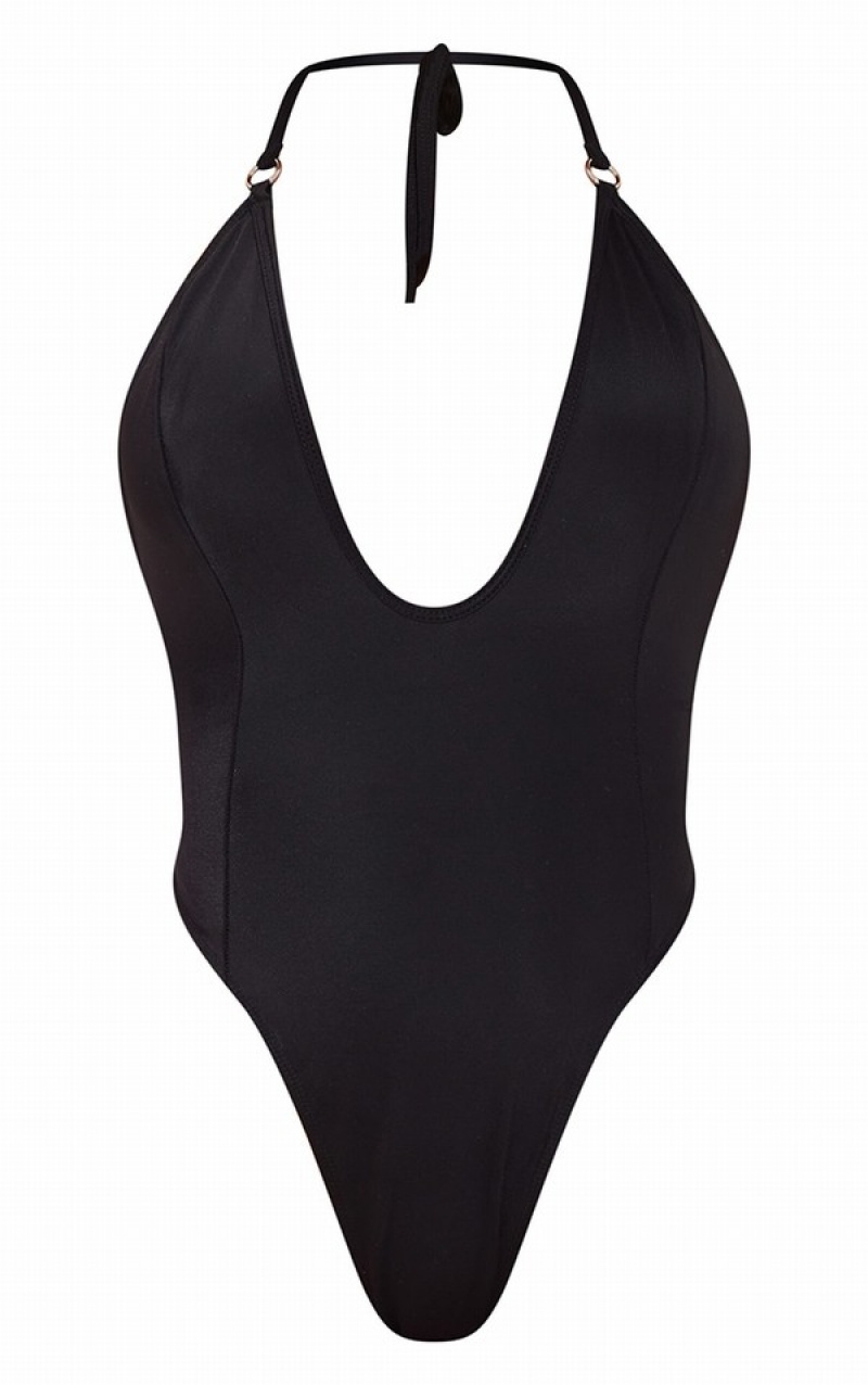 Costume De Baie Pretty Little Thing O Plunge Negrii | JCUI19825
