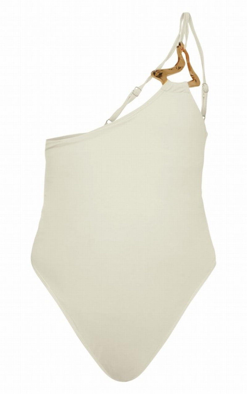 Costume De Baie Pretty Little Thing Sand Trim Asymmetric Maro | ZQCR70392