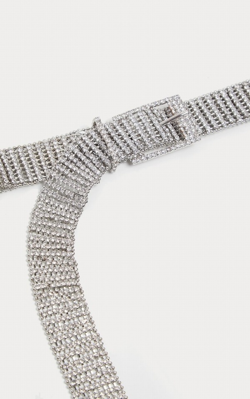 Curea Pretty Little Thing Diamante Chain Link Argintii | RIXO78930