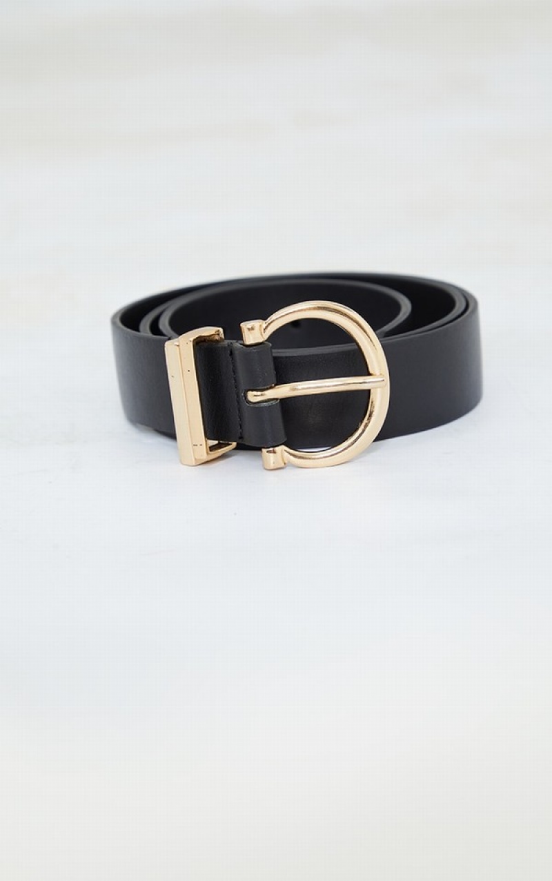 Curea Pretty Little Thing PU Horseshoe Cu Catarama Negrii | ZGQX60513