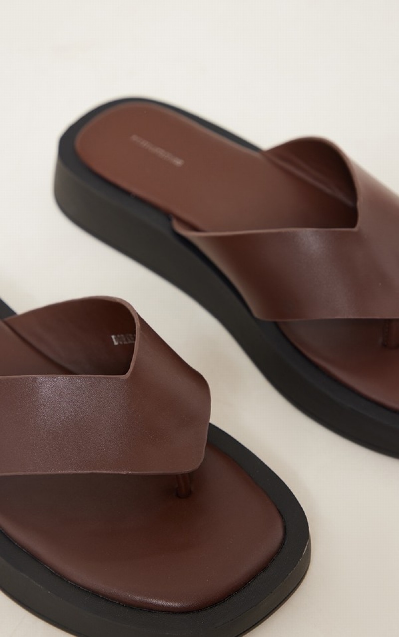 Flip Flops Pretty Little Thing Grosolan Bombeu Post Ciocolata | VKRW79416