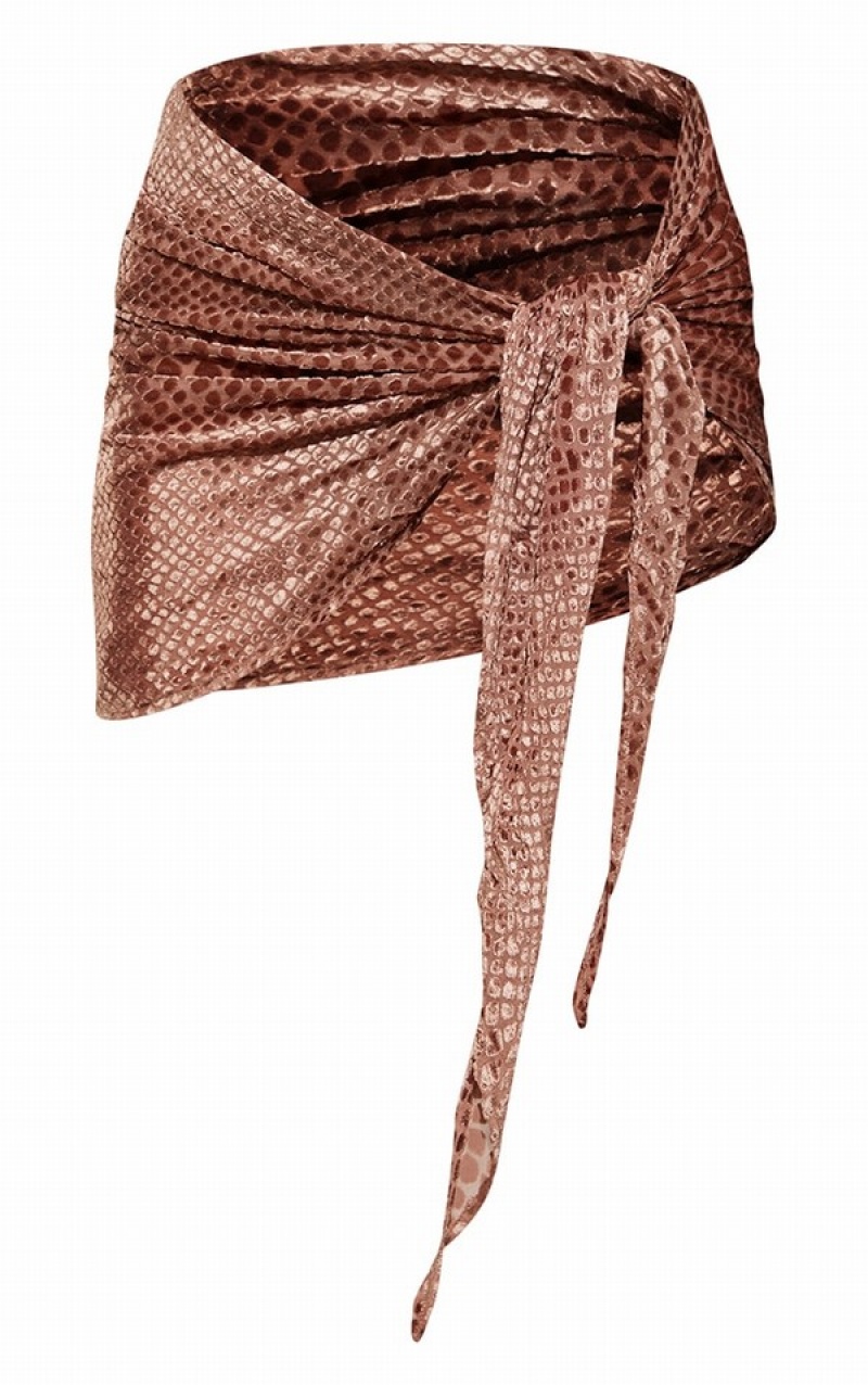 Fuste Pretty Little Thing Devore Sarong Maro | HZIX07491
