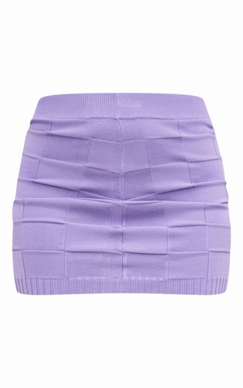 Fuste Pretty Little Thing Lilac Square Knit Violet | IHAC24695