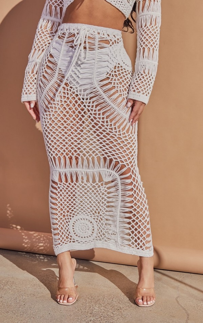 Fuste Pretty Little Thing Petite Crochet Albi | UKXQ06139