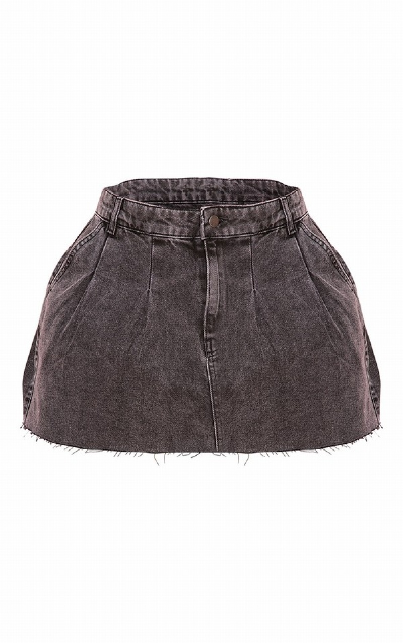 Fuste Pretty Little Thing Plus Plisat Negrii | YCMF26713