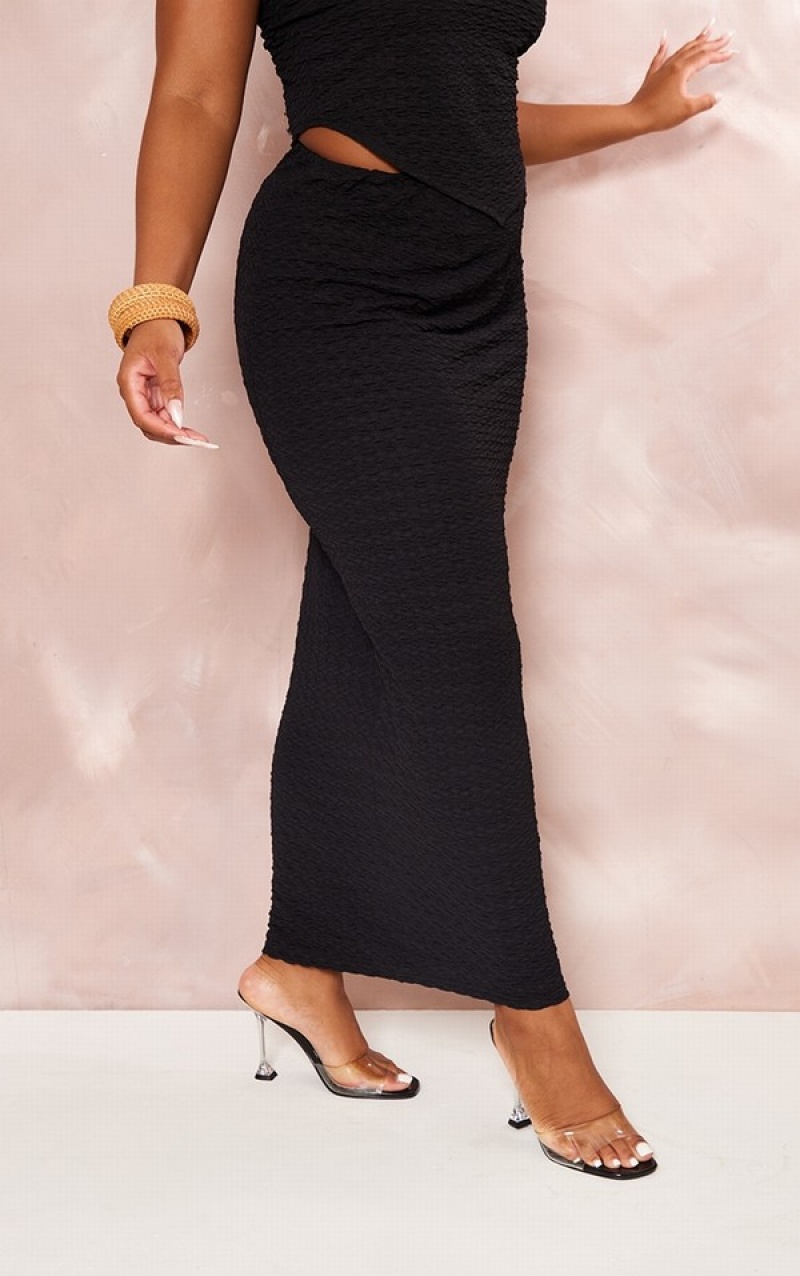 Fuste Pretty Little Thing Plus TextuMaxi Negrii | PZEI05794