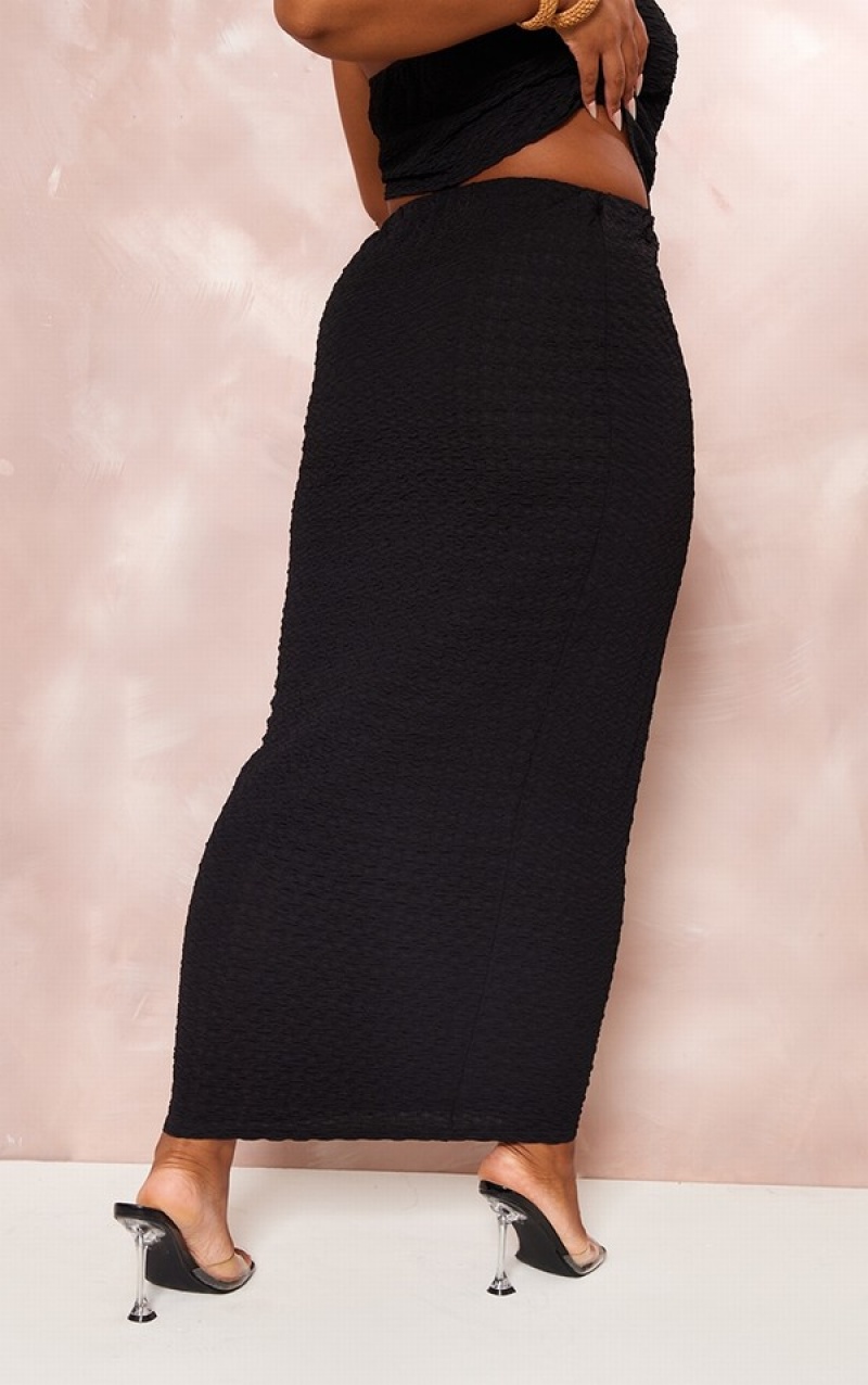Fuste Pretty Little Thing Plus TextuMaxi Negrii | PZEI05794