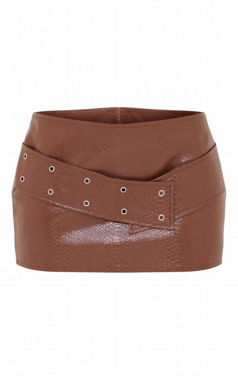 Fuste Pretty Little Thing Plus TextuPu ed Micro Maro Inchis | KXDN98012