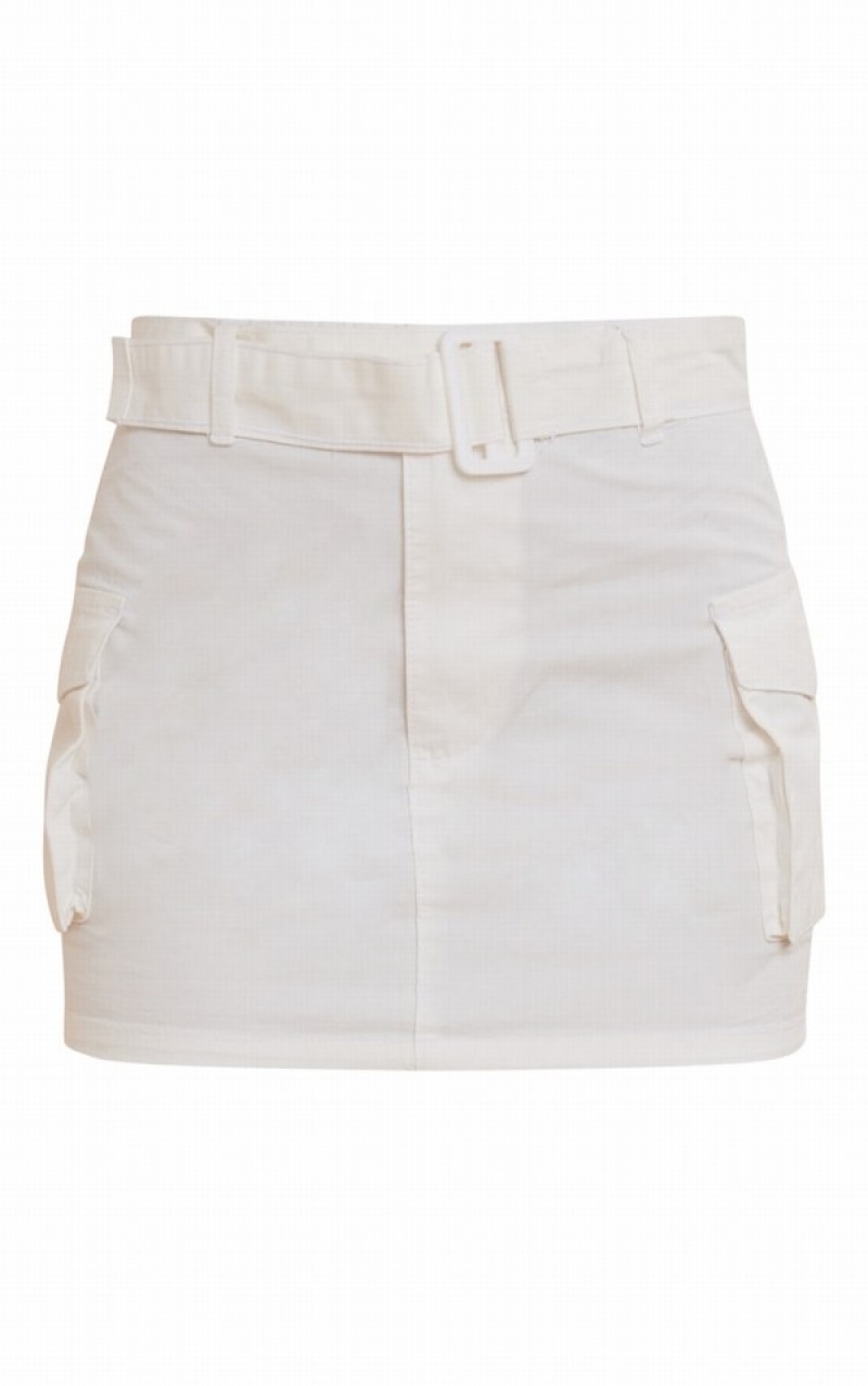 Fuste Pretty Little Thing Ripstop Micro Cargo Albi | YGDF48532