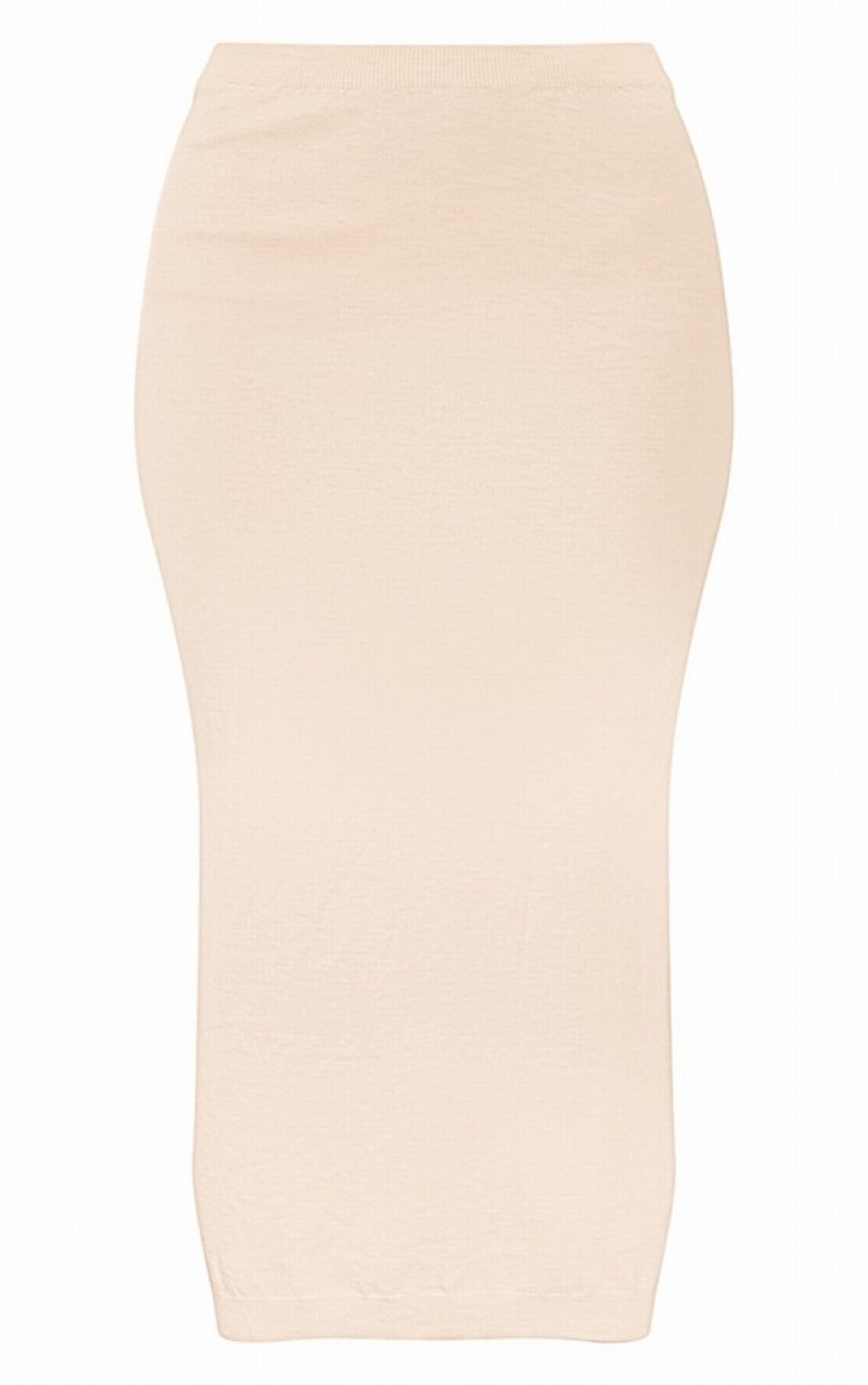 Fuste Pretty Little Thing Sand Tricotate Tube Maro | FSQL46215