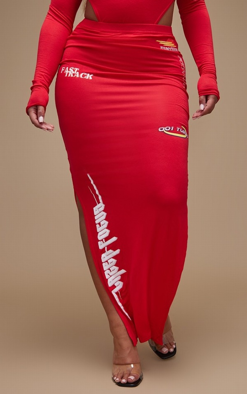 Fuste Pretty Little Thing Shape Motorcross Maxi Rosii | SKHP32106