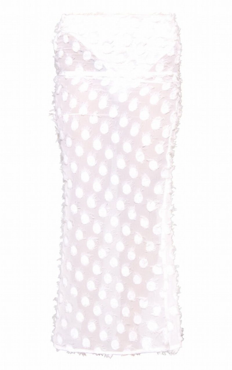Fuste Pretty Little Thing TextuChiffon Low Rise Maxi Albi | BLCE73286