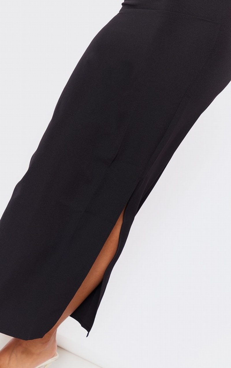 Fuste Pretty Little Thing Woven Low Rise Midaxi Negrii | MSCU21036