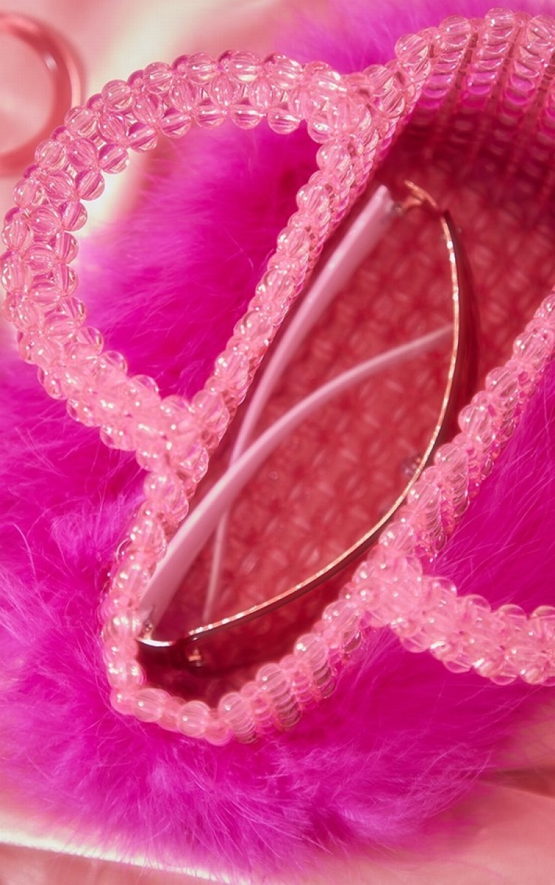 Geanta De Mana Pretty Little Thing Beaded Feather Trim Roz | XBGI26480
