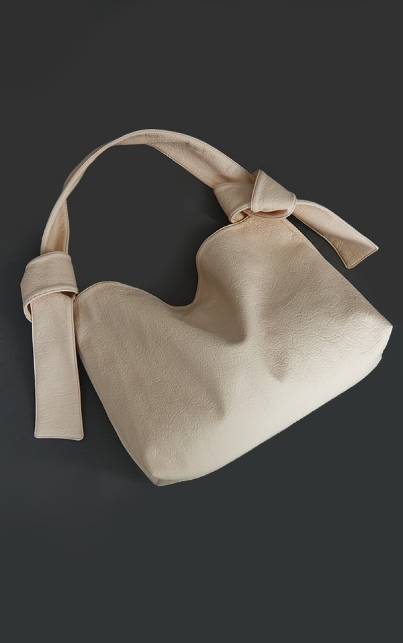 Geanta De Mana Pretty Little Thing Super Oversized Knot Shopper Albi | IEHQ41709