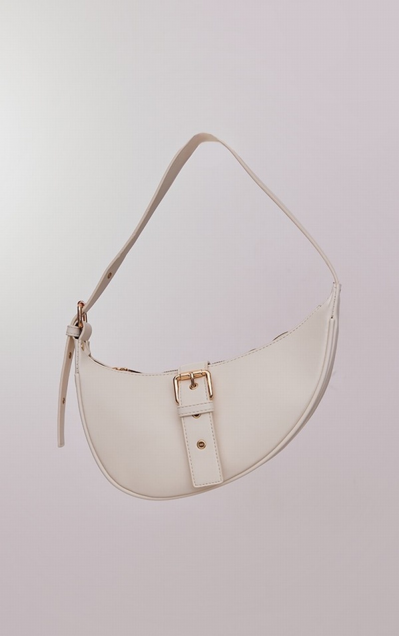 Geanta De Umar Pretty Little Thing Half Moon Cu Catarama Bej | EORK16395