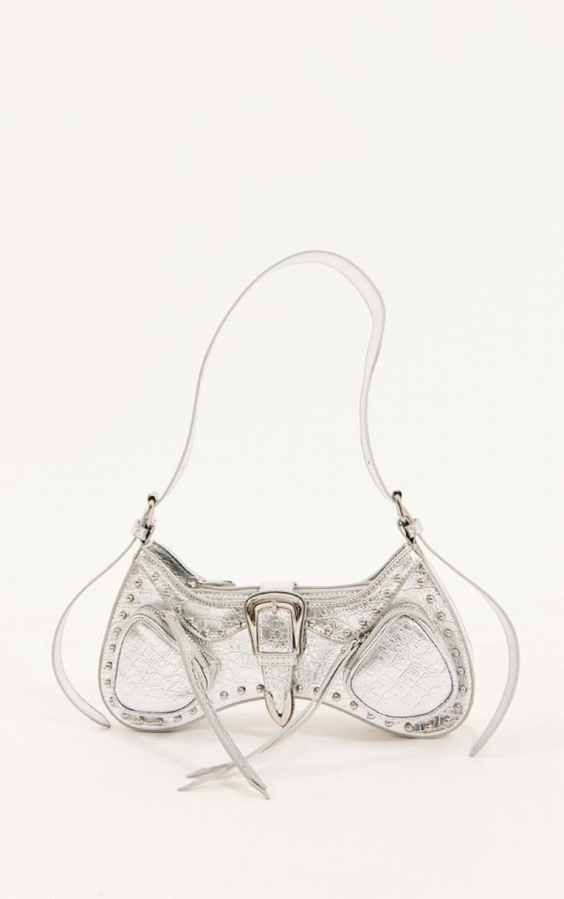 Geanta De Umar Pretty Little Thing Stud Western Cu Catarama Argintii | FZPB45869