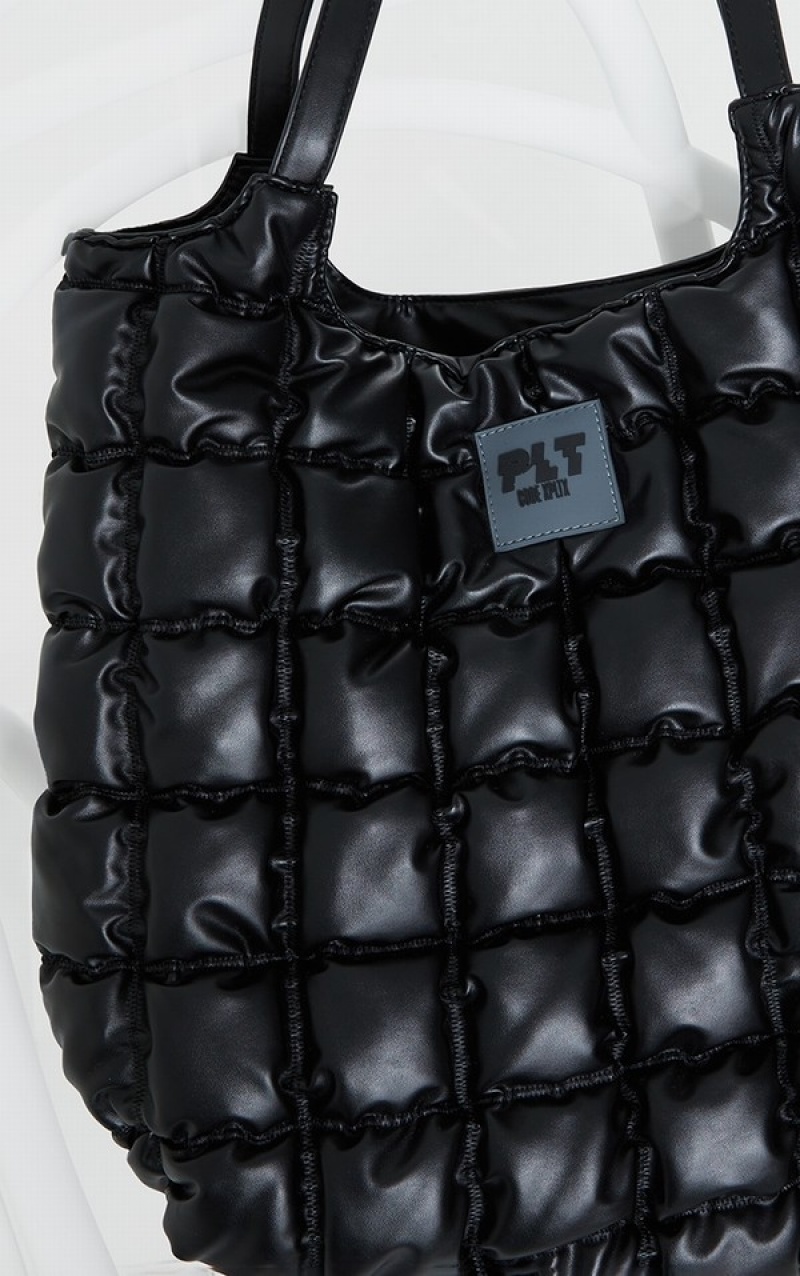 Geanta Tote Pretty Little Thing Căptușită Negrii | EPZC02958