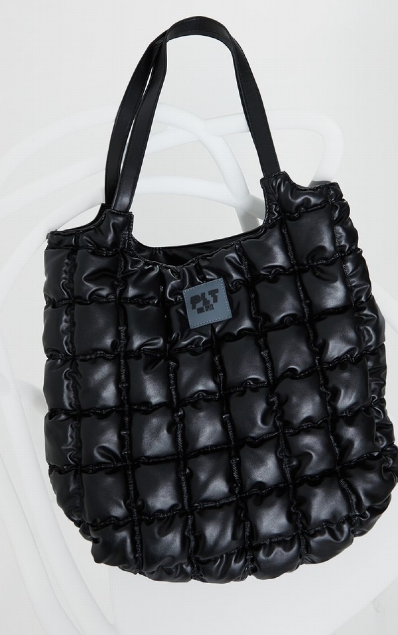 Geanta Tote Pretty Little Thing Căptușită Negrii | EPZC02958