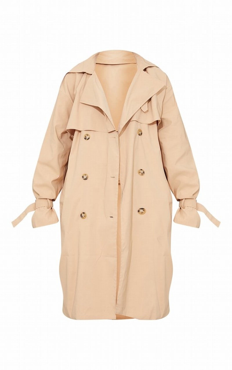 Geci Pretty Little Thing Camel Oversized ed Trench Maro | ERKT62189