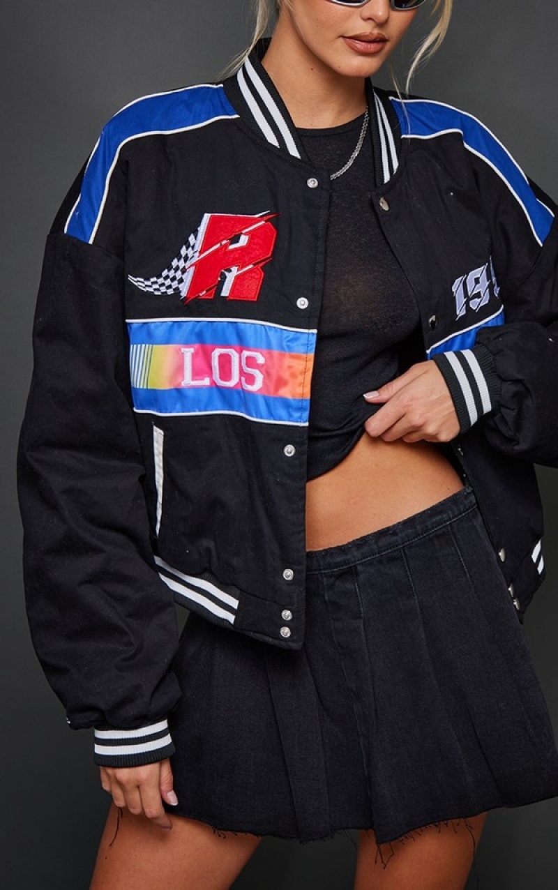 Geci Pretty Little Thing Motocross Zip Through Bomber Negrii | BTLC63512