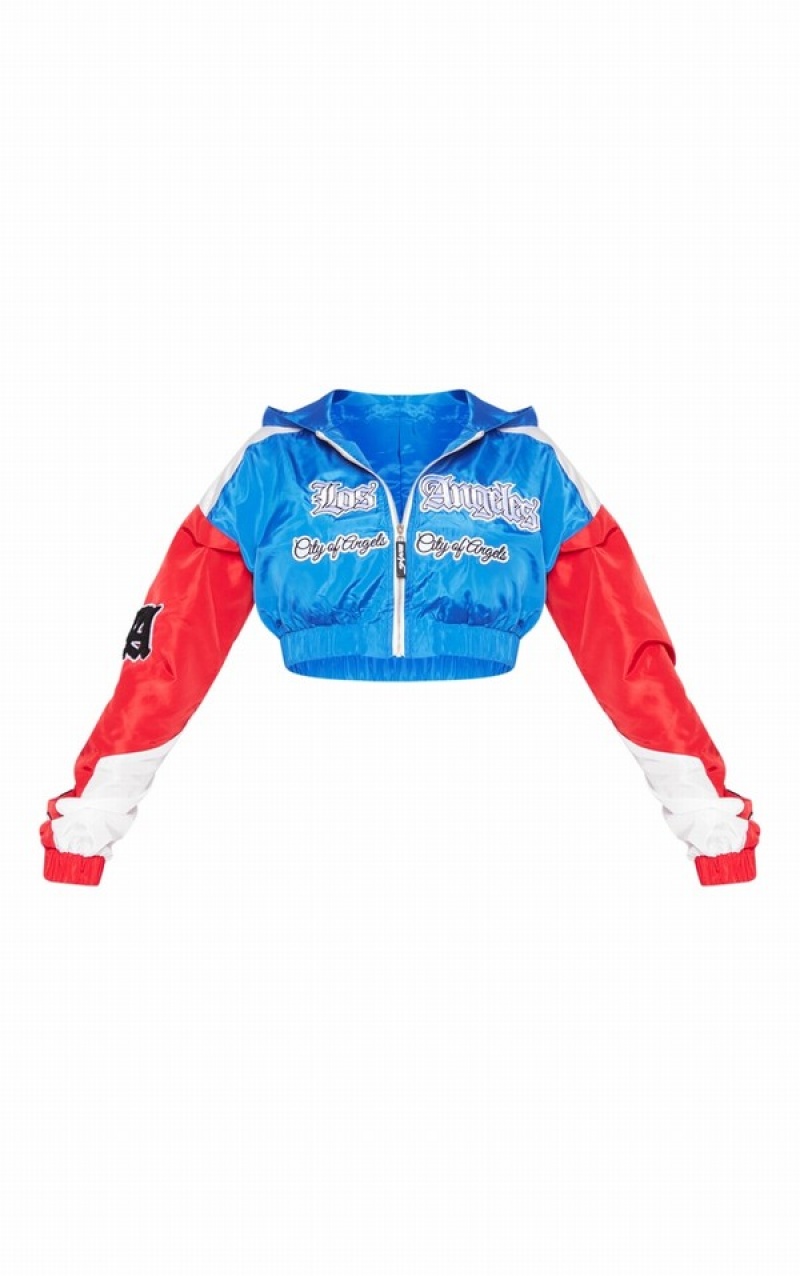 Geci Pretty Little Thing Shape Varsity Shell Cropped Albastri | WOMV06218