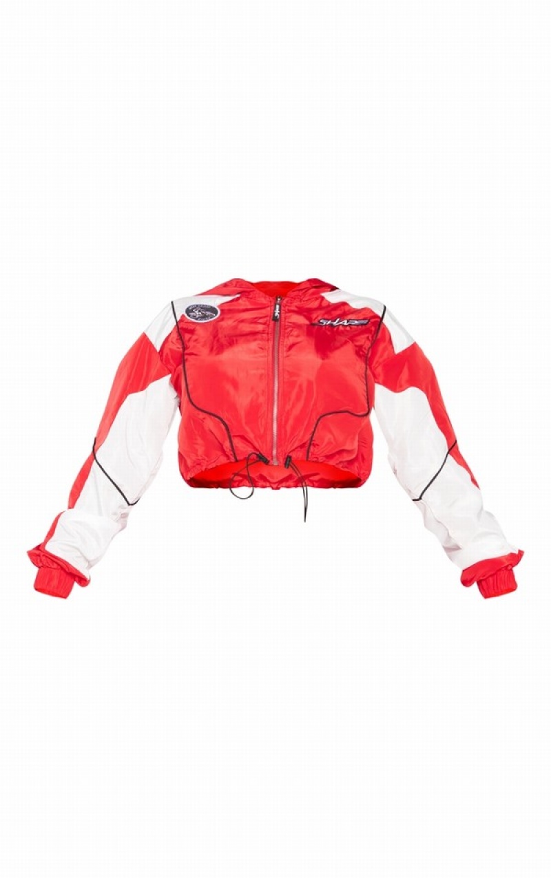 Geci Pretty Little Thing Shape Varsity Shell Contrast Cropped Rosii | YFGK57892
