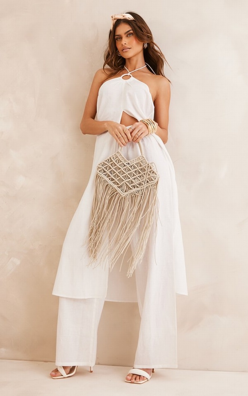 Genti Pretty Little Thing Natural Macrame Tassel Beach Bej | LXGO36098