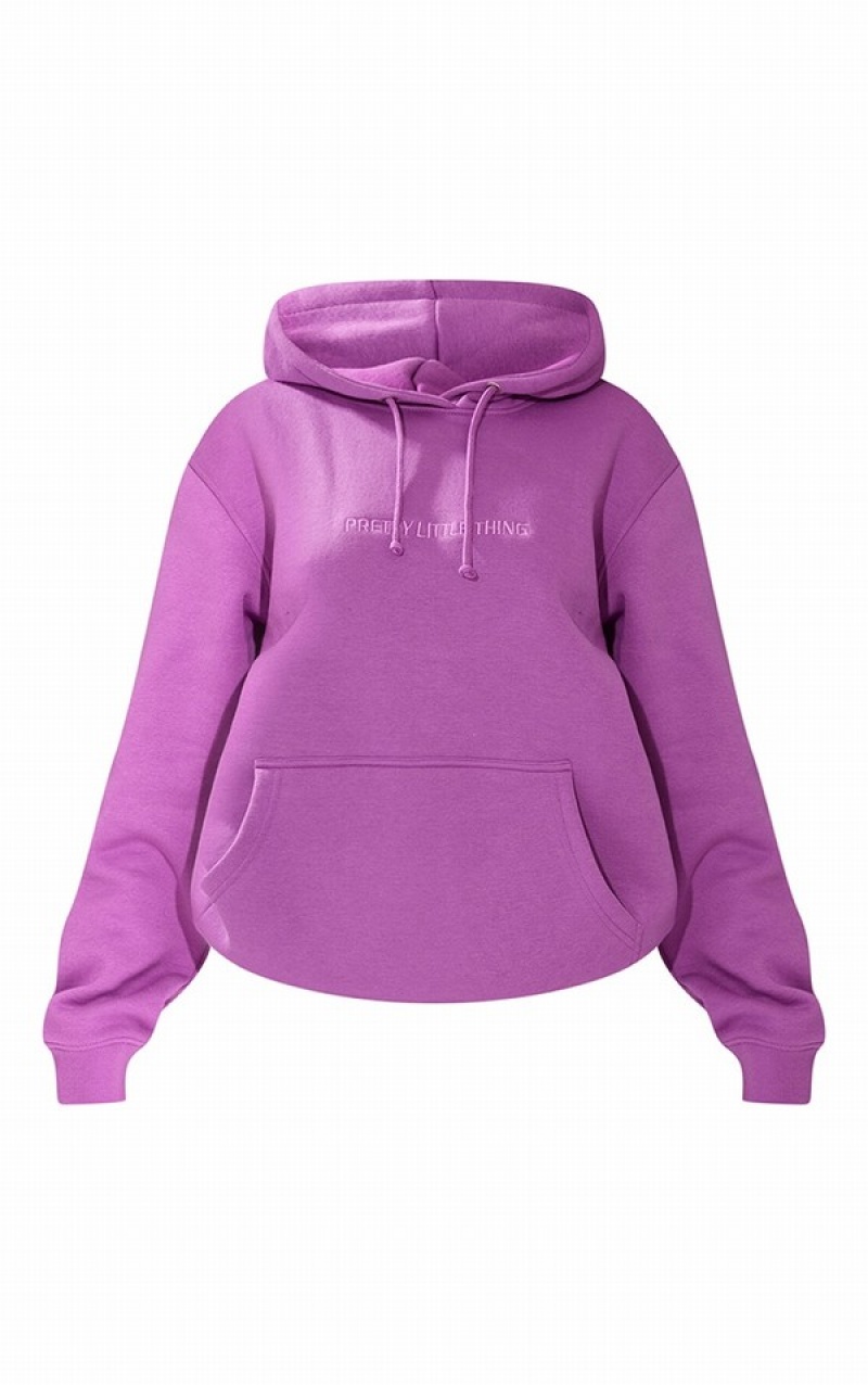 Hanorac cu Gluga Pretty Little Thing EmbroideGraphic Violet | EGLF92318