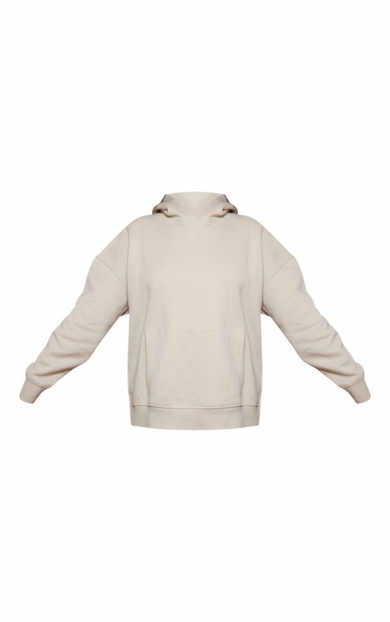Hanorac cu Gluga Pretty Little Thing Natural Stone Universal Sports Academy Print Bej Gri | SCUE78621