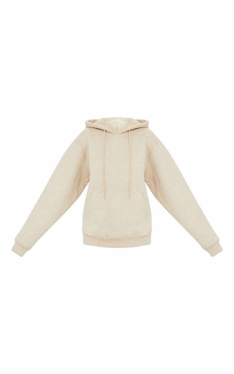 Hanorac cu Gluga Pretty Little Thing Petite Sand Oversized Ultimate Maro | HFZP39812