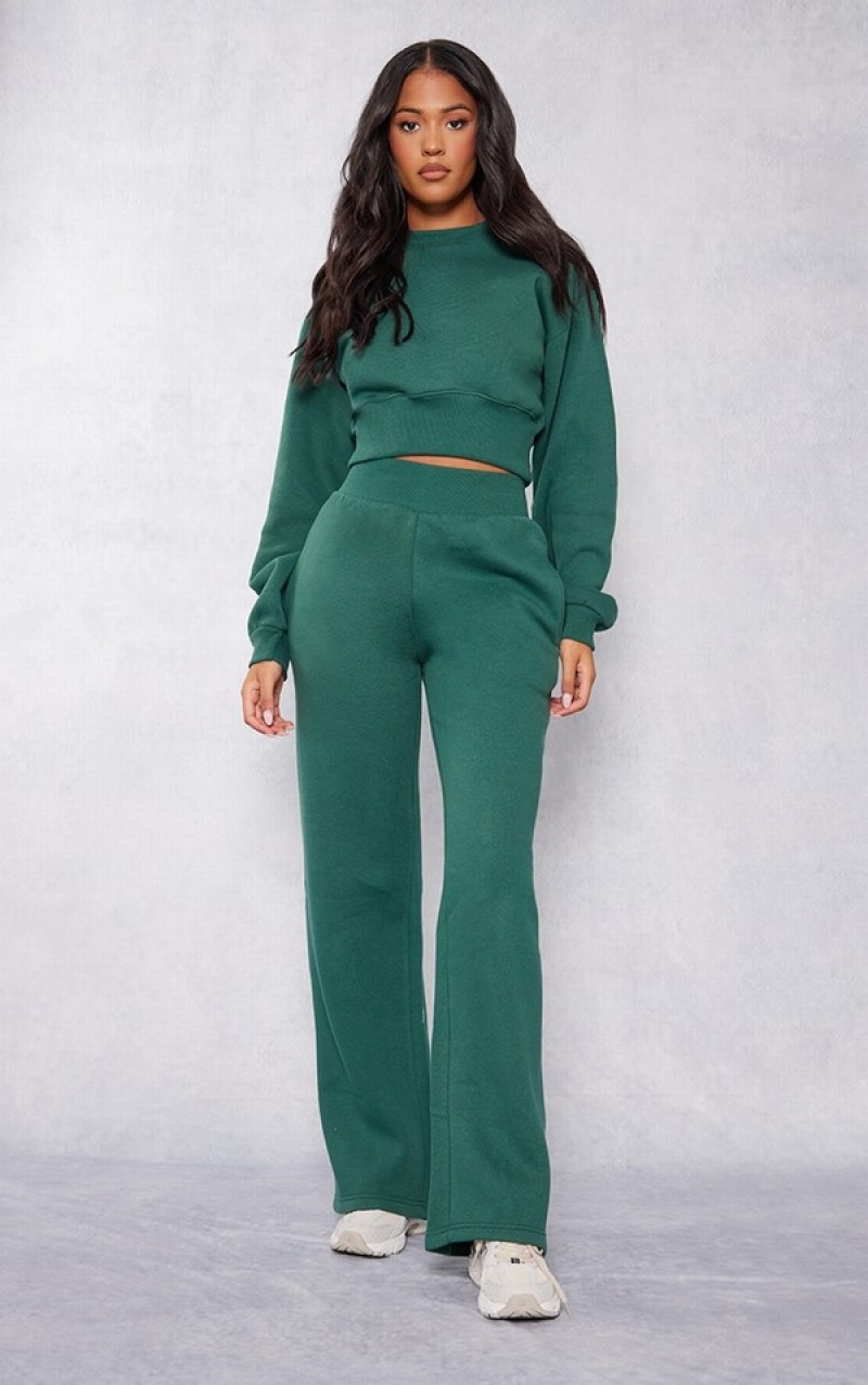 Hanorace Pretty Little Thing Cizme Inalte Cropped Verzi | ZTIL53029