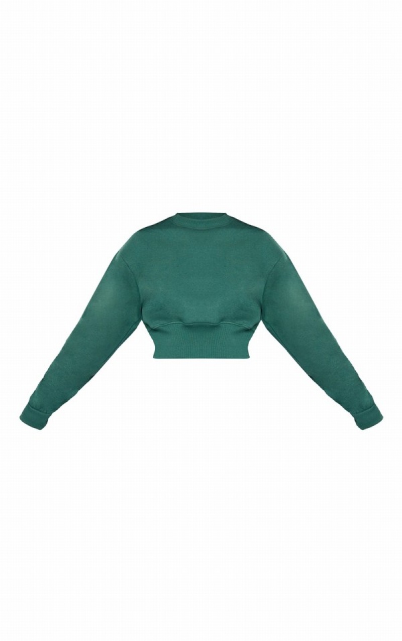 Hanorace Pretty Little Thing Cizme Inalte Cropped Verzi | ZTIL53029