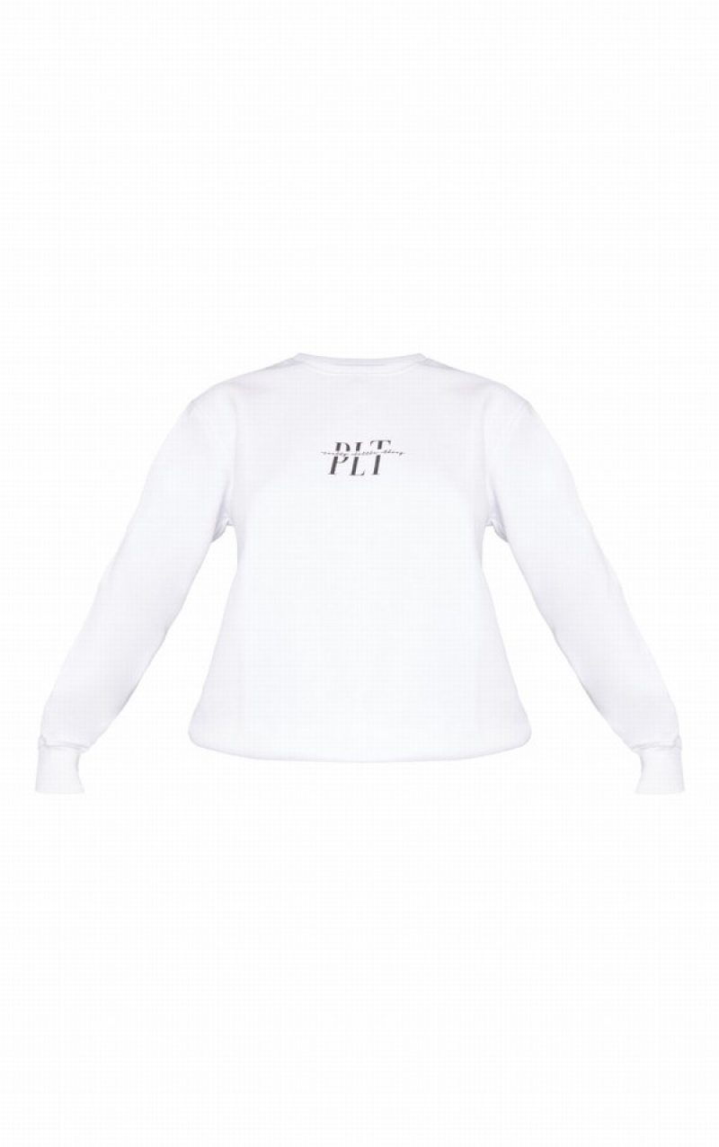 Hanorace Pretty Little Thing Logo Grafice Print Albi | OGAS46709