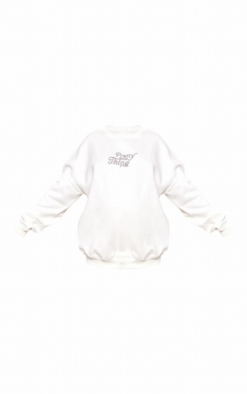 Hanorace Pretty Little Thing Maternity Plt EmbroideOversized Albi | FIMP56879