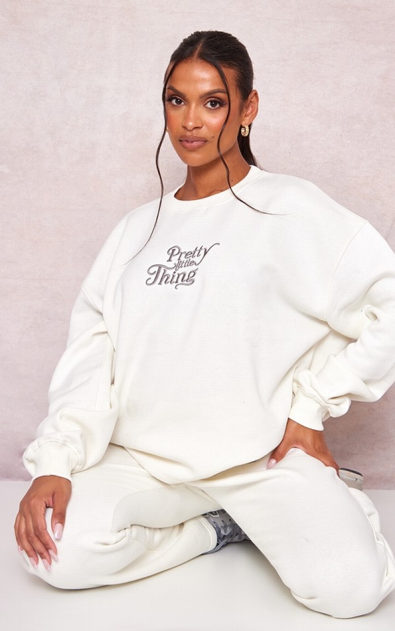 Hanorace Pretty Little Thing Maternity Plt EmbroideOversized Albi | FIMP56879