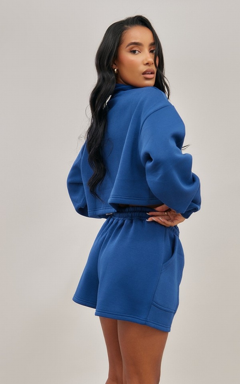 Hanorace Pretty Little Thing Oversized Quarter Zip Bleumarin | IYVL57140