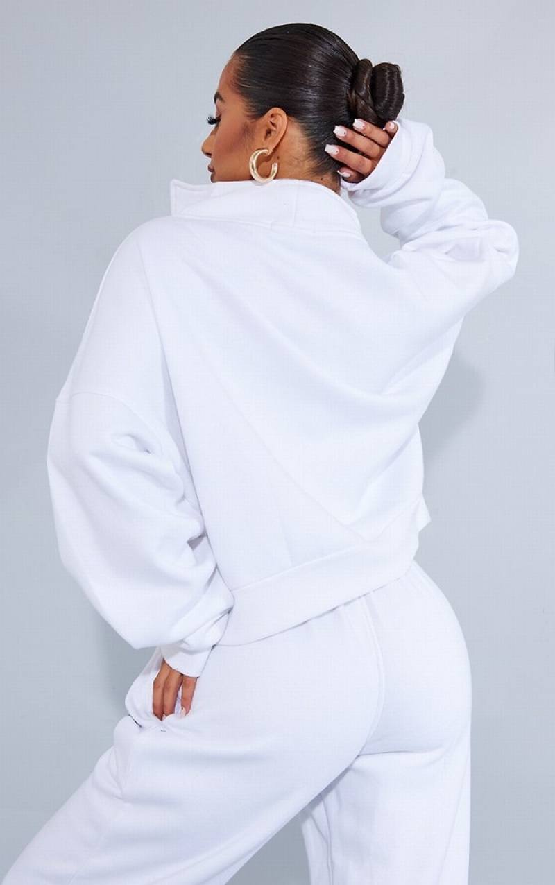 Hanorace Pretty Little Thing Petite Half Zip Oversized Albi | WSAK92480