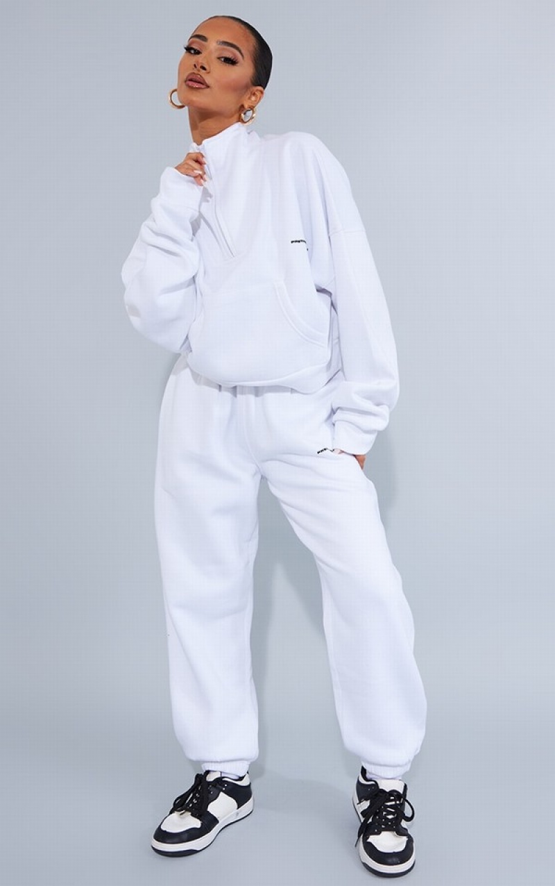 Hanorace Pretty Little Thing Petite Half Zip Oversized Albi | WSAK92480