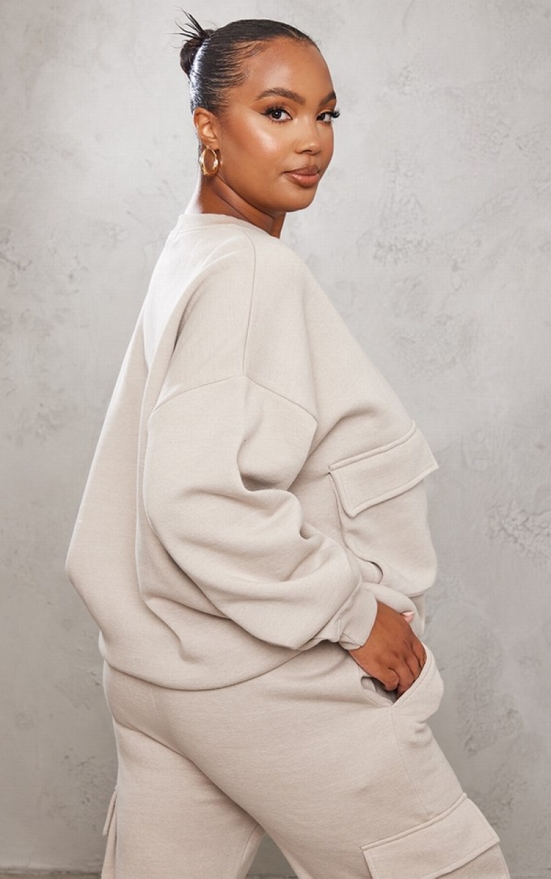Hanorace Pretty Little Thing Plus Stone Cargo Gri | FLQY06193