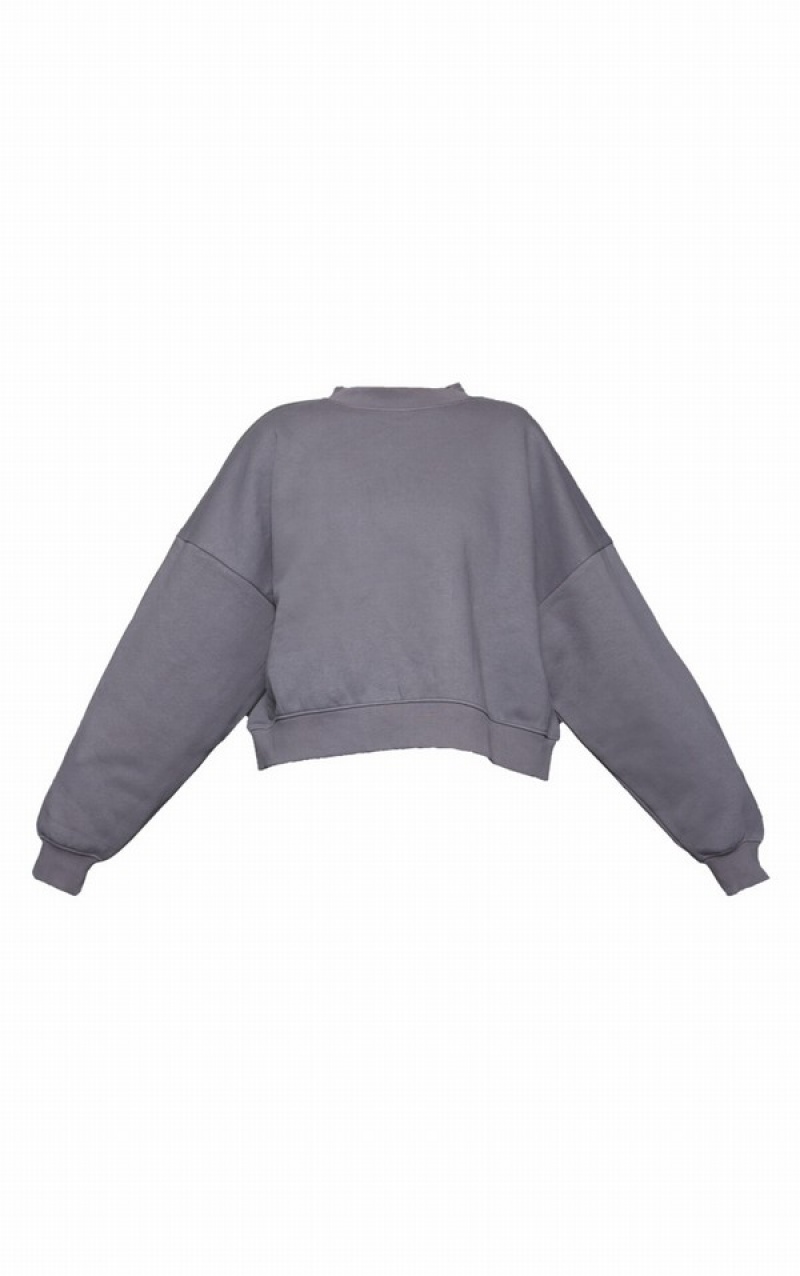 Hanorace Pretty Little Thing Premium Midnight Oversized Boxy Gri | PAZG32015