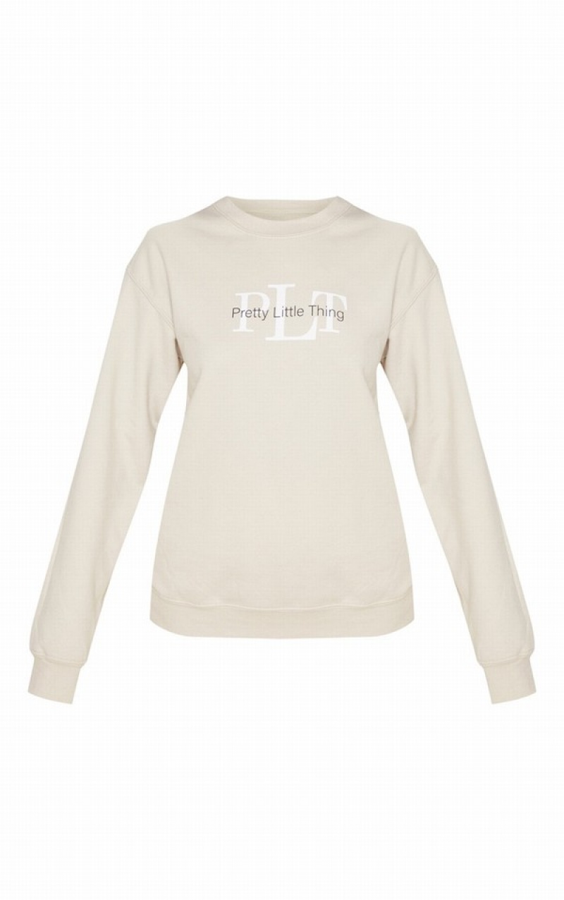 Hanorace Pretty Little Thing Sand Grafice Oversized Fit Maro | IEYB12853