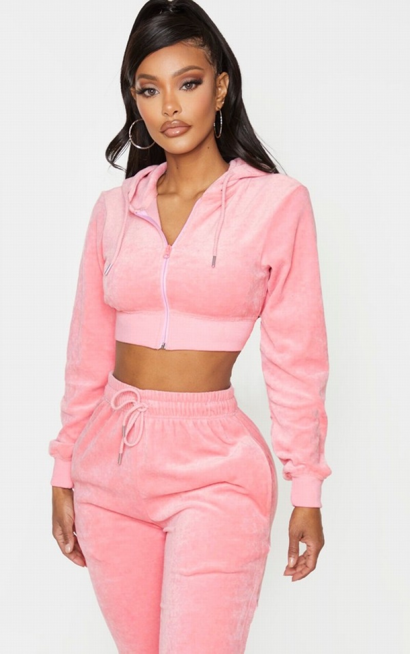Hanorace Pretty Little Thing Shape Dusty Velour Extreme Crop Roz | XSJP13486