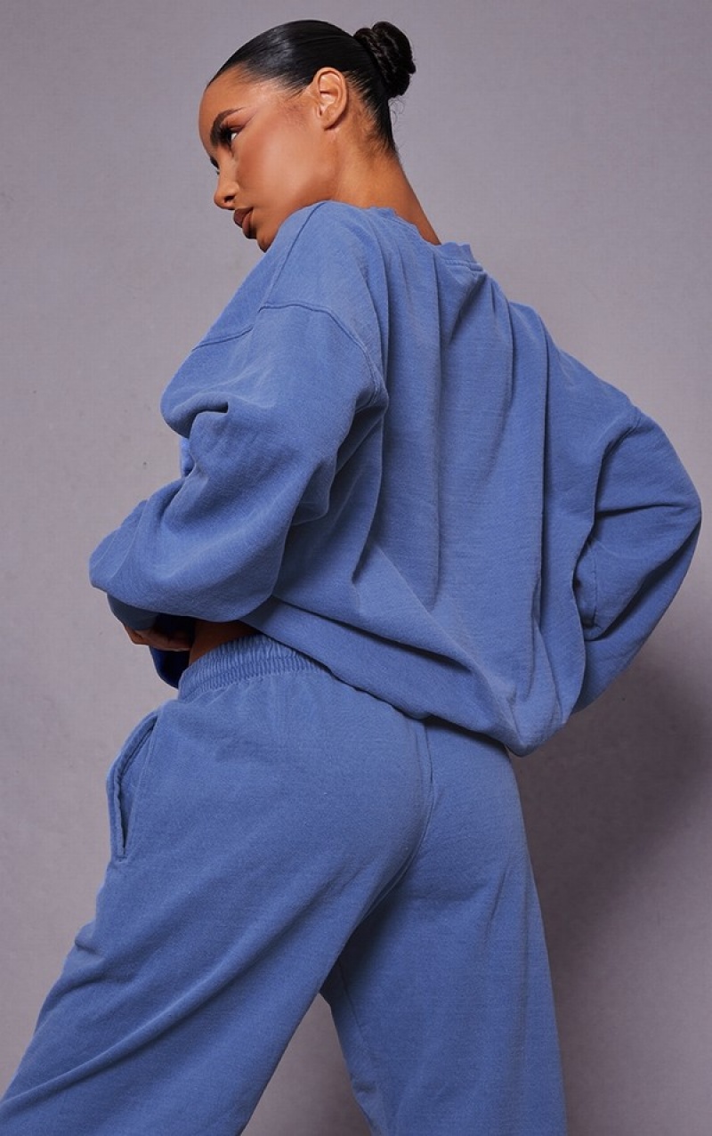 Hanorace Pretty Little Thing Washed Oversized Albastri | PCIT46180